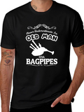 Never Underestimate Old Man With Bagpipes T-Shirt
