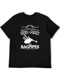 Never Underestimate Old Man With Bagpipes T-Shirt