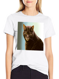 Cool Cat Graphic Tee - Black Cotton Shirt