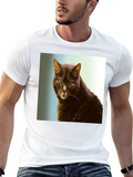 Cool Cat Graphic Tee - Black Cotton Shirt