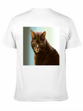Cool Cat Graphic Tee - Black Cotton Shirt