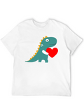 Dino Love T-Shirt - Adorable Dinosaur Holding Heart