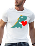 Dino Love T-Shirt - Adorable Dinosaur Holding Heart