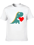 Dino Love T-Shirt - Adorable Dinosaur Holding Heart