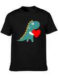 Dino Love T-Shirt - Adorable Dinosaur Holding Heart