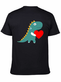 Dino Love T-Shirt - Adorable Dinosaur Holding Heart