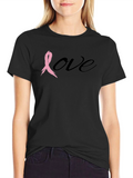 Love Breast Cancer Awareness Black Tee