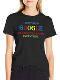 Funny Google Daughter Knows Everything Graphic Tee