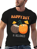 Happy Day Relaxed T-Shirt: Tropical Cocktail Design