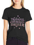 Thankful Grateful Blessed Black T-Shirt