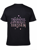 Thankful Grateful Blessed Black T-Shirt