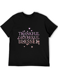 Thankful Grateful Blessed Black T-Shirt