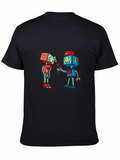 Robotic Love Black Graphic T-Shirt