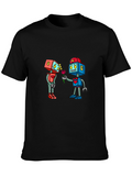 Robotic Love Black Graphic T-Shirt