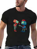 Robotic Love Black Graphic T-Shirt