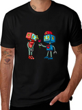 Robotic Love Black Graphic T-Shirt