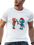Robotic Love Black Graphic T-Shirt