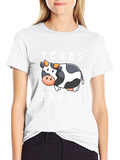 Texas Panda Cow Graphic T-Shirt
