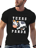 Texas Panda Cow Graphic T-Shirt