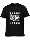 Texas Panda Cow Graphic T-Shirt