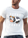Texas Panda Cow Graphic T-Shirt
