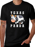 Texas Panda Cow Graphic T-Shirt