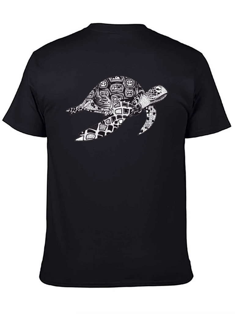 Turtle Print T-Shirt - Black