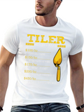 Tiler Hourly Rate Funny Black T-Shirt