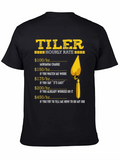 Tiler Hourly Rate Funny Black T-Shirt