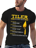 Tiler Hourly Rate Funny Black T-Shirt
