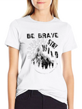 Be Brave Stay Wild Graphic Black T-Shirt
