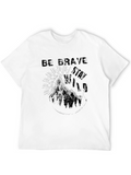 Be Brave Stay Wild Graphic Black T-Shirt