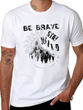 Be Brave Stay Wild Graphic Black T-Shirt