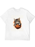 Swish and Purr Cat Basketball T-Shirt