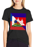Haiti Flag T-Shirt Black Tee
