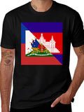 Haiti Flag T-Shirt Black Tee