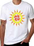 Tribal Sun Graphic Black T-Shirt