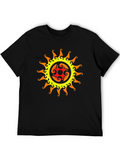 Tribal Sun Graphic Black T-Shirt