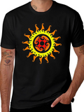 Tribal Sun Graphic Black T-Shirt