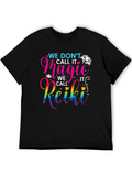 Reiki Magic T-Shirt - Black Cotton Spiritual Tee