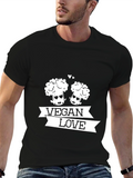 Vegan Love Broccoli Graphic Black T-Shirt