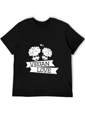 Vegan Love Broccoli Graphic Black T-Shirt