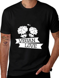 Vegan Love Broccoli Graphic Black T-Shirt