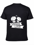 Vegan Love Broccoli Graphic Black T-Shirt