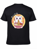Cute Ramen Cat T-Shirt - Black