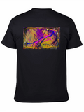 Abstract Art Graphic Tee - Black