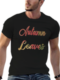 Autumn Leaves Graphic Print Crew Neck T-Shirt