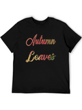 Autumn Leaves Graphic Print Crew Neck T-Shirt
