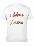 Autumn Leaves Graphic Print Crew Neck T-Shirt