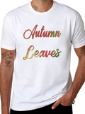 Autumn Leaves Graphic Print Crew Neck T-Shirt